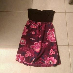 Roxy strapless peony blossom tube dress