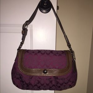 Authentic like new Coach purple shoulder purse