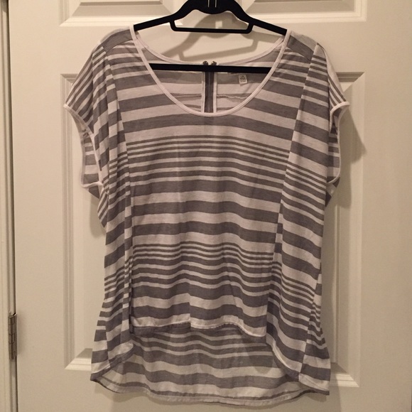 High-Low Hem Striped Tee