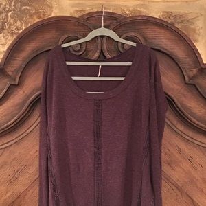 Free People Gray Tunic Side-Slit Sweater size M