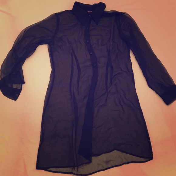 sheer collared blouse