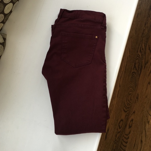 Burgundy jeans