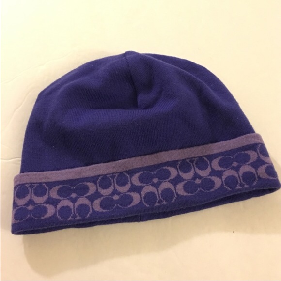 Coach Accessories - Coach Purple Beanie