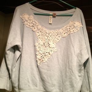 Embroidery lite blue sweater