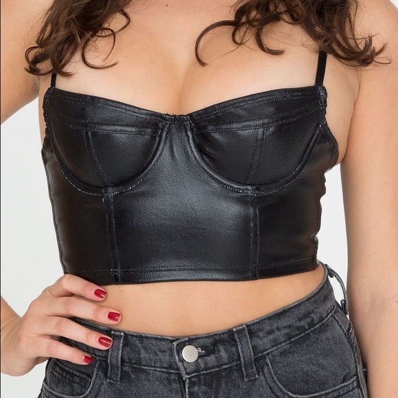 American Apparel Tops - American Apparel shiny denim bustier top