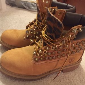 Custom cheetah timberlands size 5.5 gs
