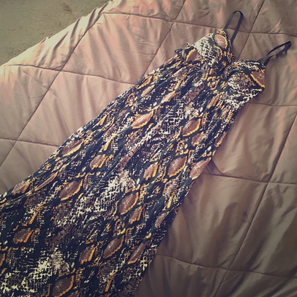 Snake pattern maxi dress