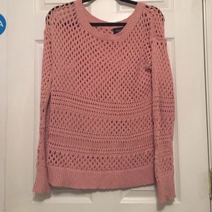 dusty rose chunky knit sweater.