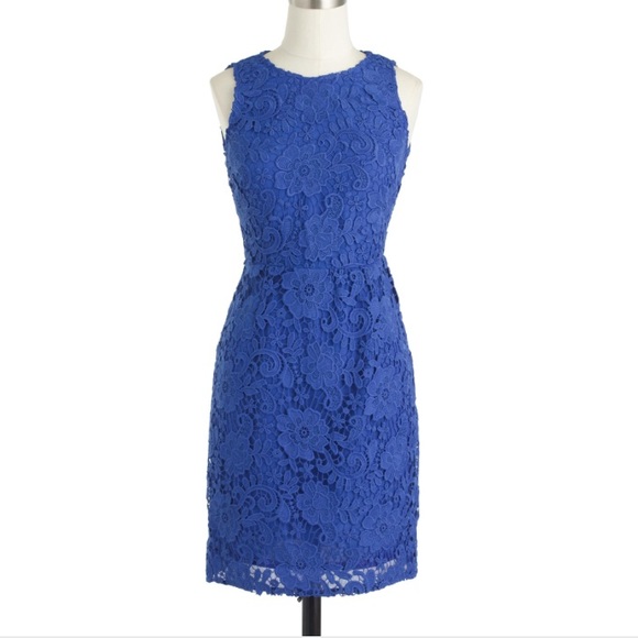 Blue Lace Sheath Dress