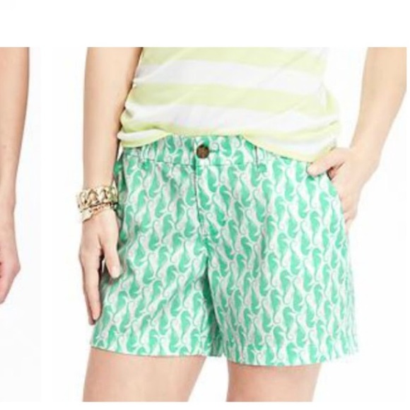 Mint sea horse shorts