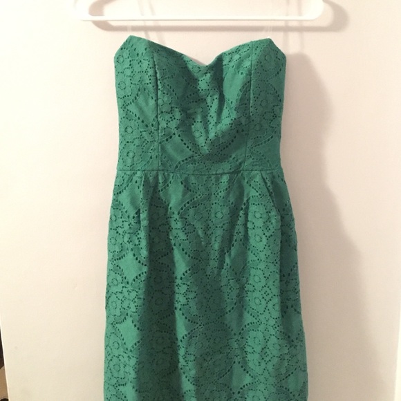 Green lace strapless dress W/ TAGS!