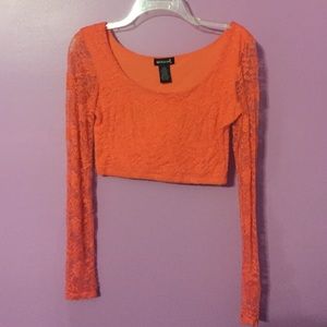 Cute orange crop top!