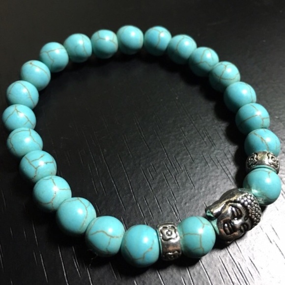 NEW Teal Lucky Buddha Tiger Eye Bracelet - Picture 2 of 3