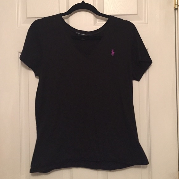 black vneck polo