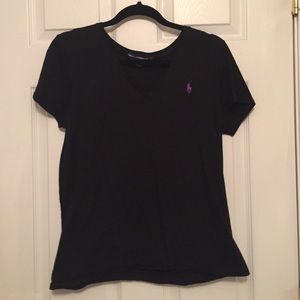 black vneck polo
