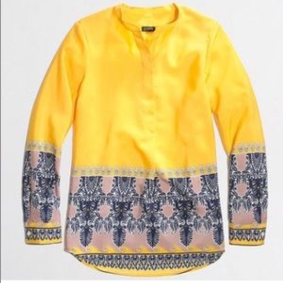 J. Crew popover top in scroll print size M