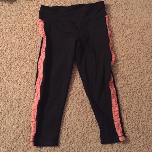 Calvin Klein pink ruffle workout crops!