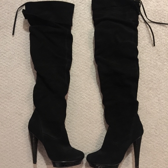 Over the knee Black Suede Boots