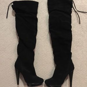 Over the knee Black Suede Boots