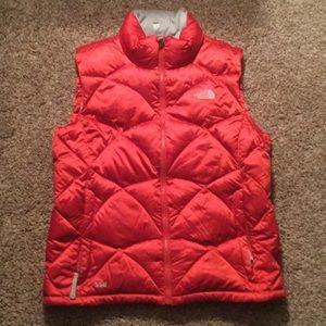 Plush Red North Face Vest