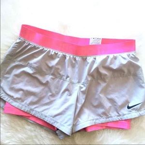 Pink and Gray Nike Shorts, Size Large