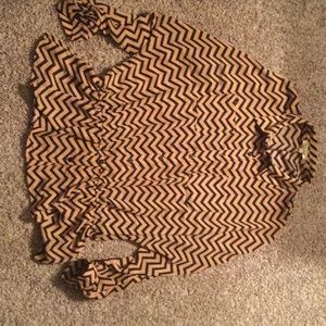 Tan/Black Boutique Chevron Blouse