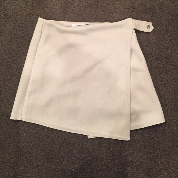 Faux suede asymmetrical skirt