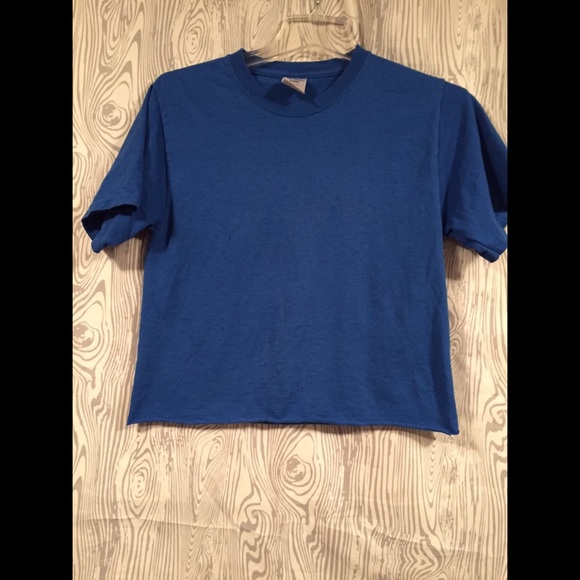 Plain Blue Cut T-Shirt