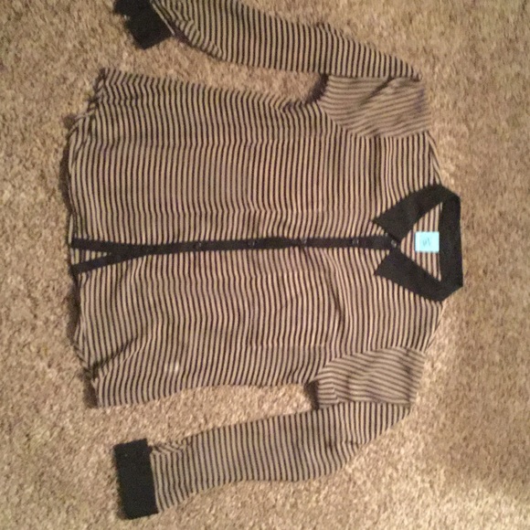 Tan/Black Striped Blouse