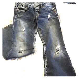 Distressed Silver Jeans boot/flare
