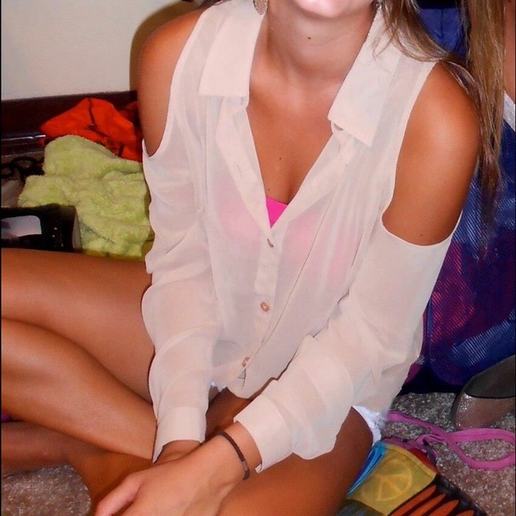 Forever 21 Tops - Shoulderless long sleeve button down