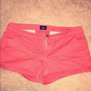 AE red/coral shortie shorts