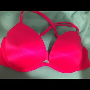 Pink Victoria's Secret plunge push-up bra 34C