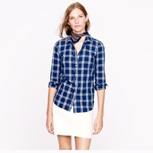 J. Crew boy shirt - indigo plaid