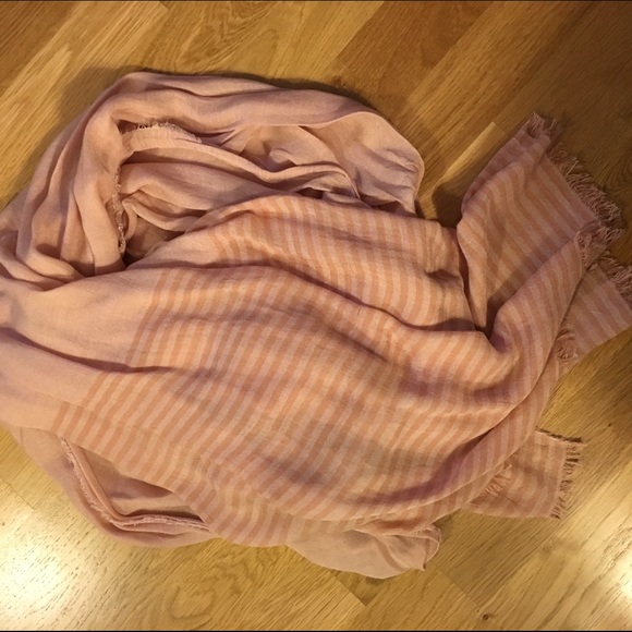 Zara pink scarf with stripe accent - Picture 2 of 3