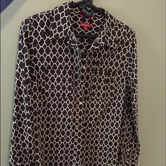 Navy Merona button-up - Picture 2 of 2