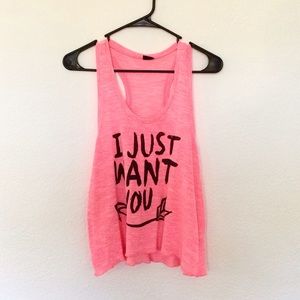 Cute racerback summer neon coral knit tank top 🌺