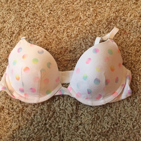 VS PINK wear everywhere Demi white rainbow bra