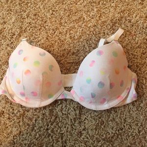 VS PINK wear everywhere Demi white rainbow bra