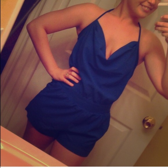 ROYAL BLUE ROMPER NWOT SIZE LARGE