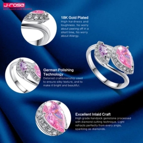 18K White Gold Plated Ring size 7 - Picture 3 of 3