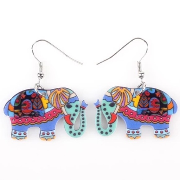 Bonsny Drop Elephant Earrings - Picture 1 of 2