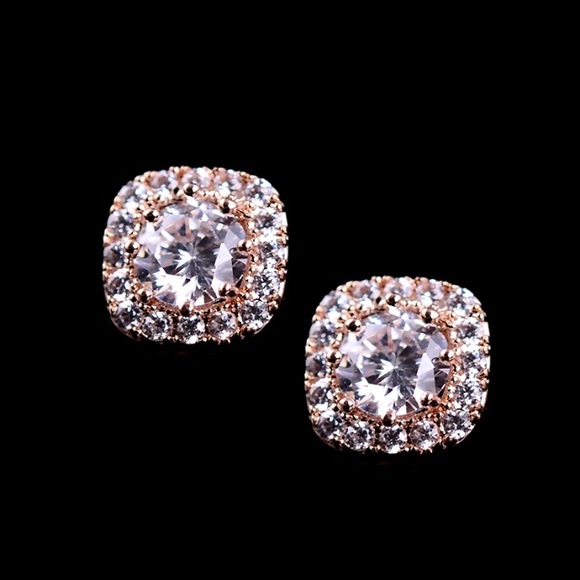 Rose Gold Anti-allergic Earrings - Picture 1 of 2