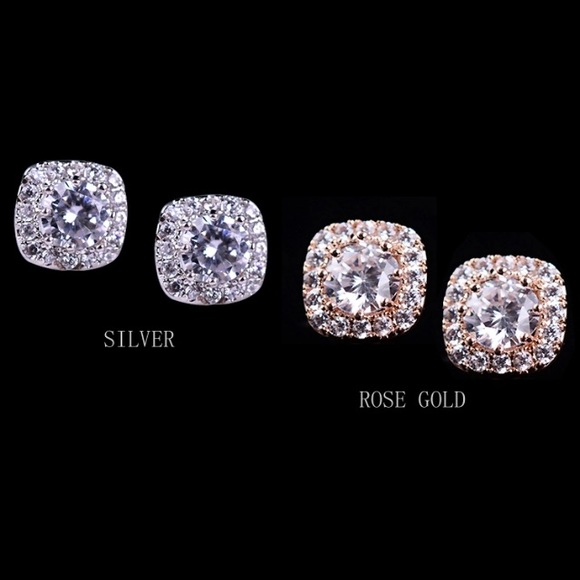 Rose Gold Anti-allergic Earrings - Picture 2 of 2