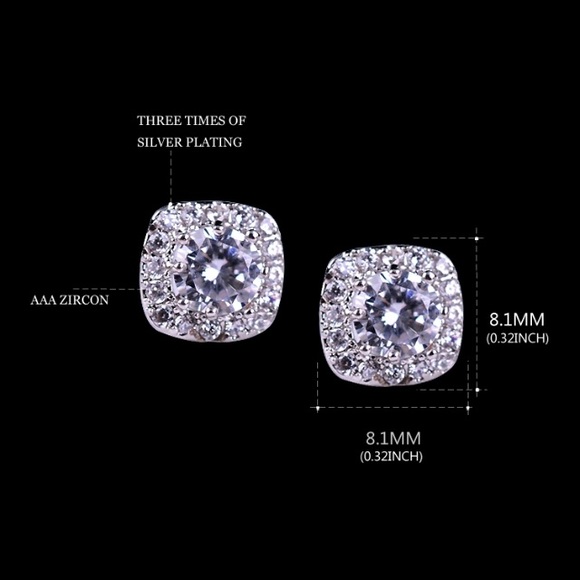 925 Sterling Silver Antiallergic Earrings - Picture 3 of 3