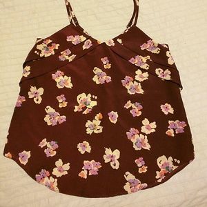 Maroon Floral Tank Top