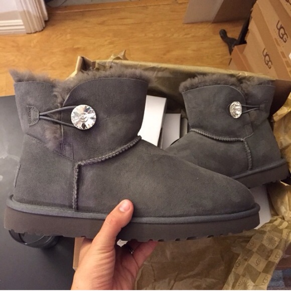 UGG Authentic mini Bailey button bling boots Sz 11