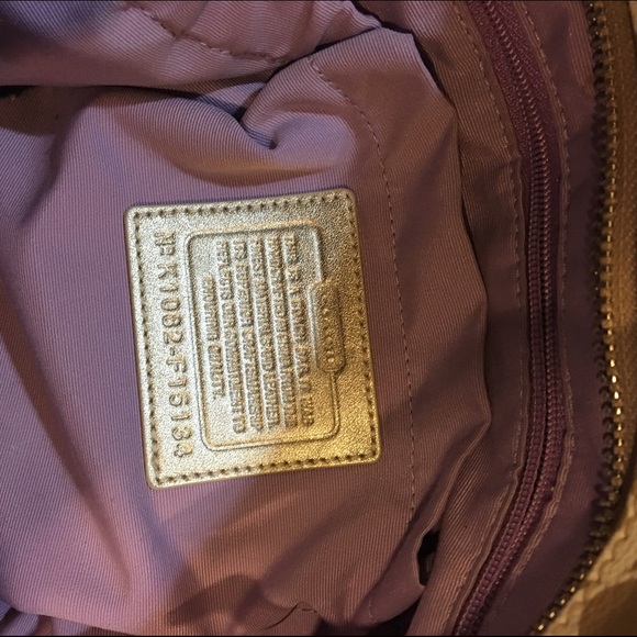 Coach diaper bag gold with lavender - Picture 2 of 4