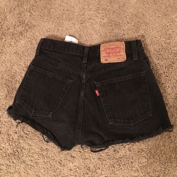 Black studded denim Jean shorts - Picture 2 of 2