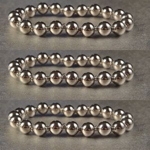 Sterling silver bead bracelet . Stretchy